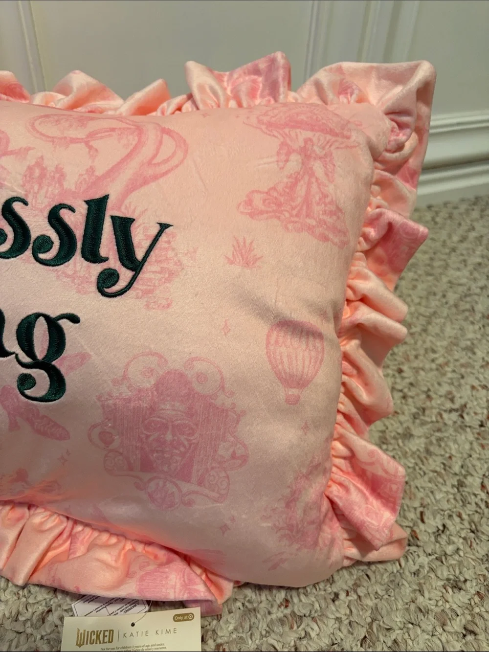 Ruffled Pink 'Be Fearlessly Amazing' Decorative Accent Pillow from Wicked